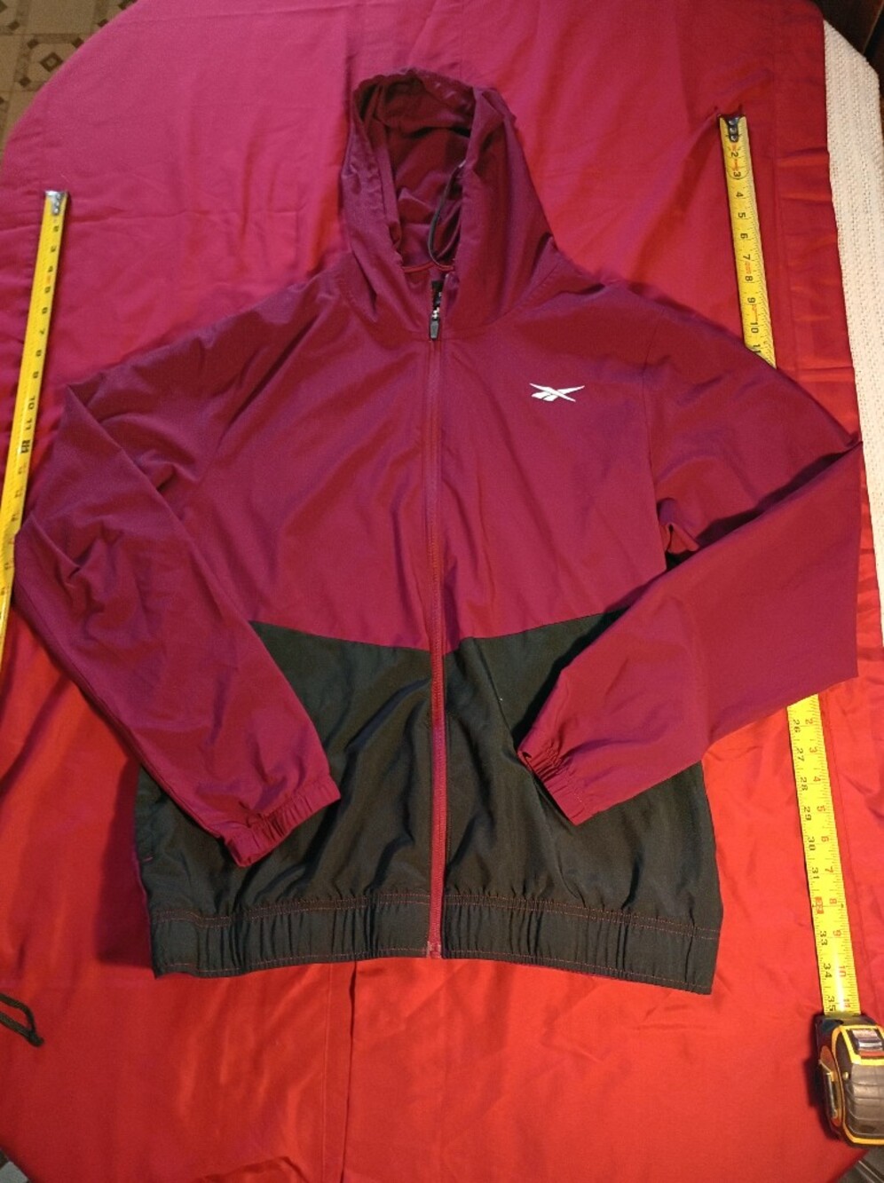 Reebok Men's Maroon and Black Full-Zip Track Jacket